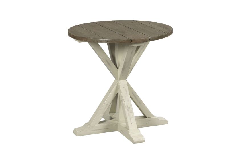 TRESTLE ROUND END TABLE