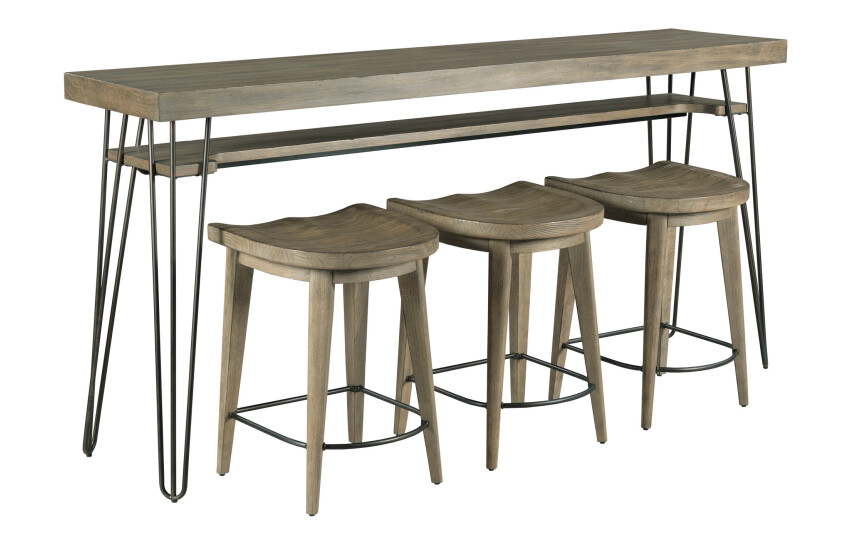 -BAR CONSOLE WITH THREE STOOLS