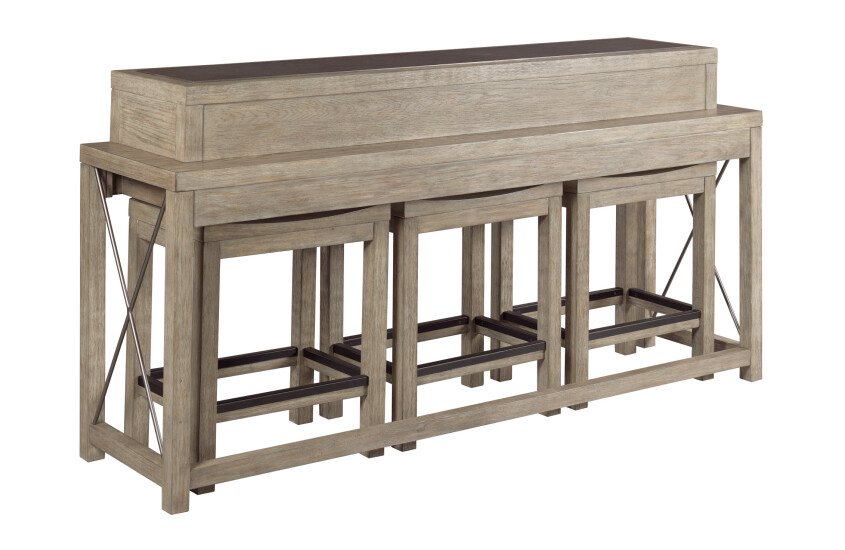 West End-BAR CONSOLE WITH THREE STOOLS