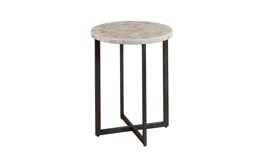 -WHITE ONYX ACCENT TABLE