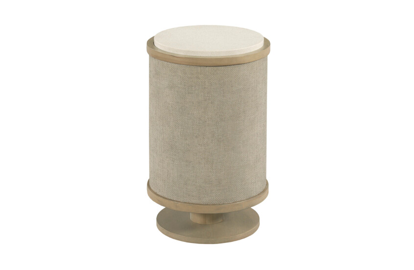 -ROUND LINEN CHAIRSIDE TABLE