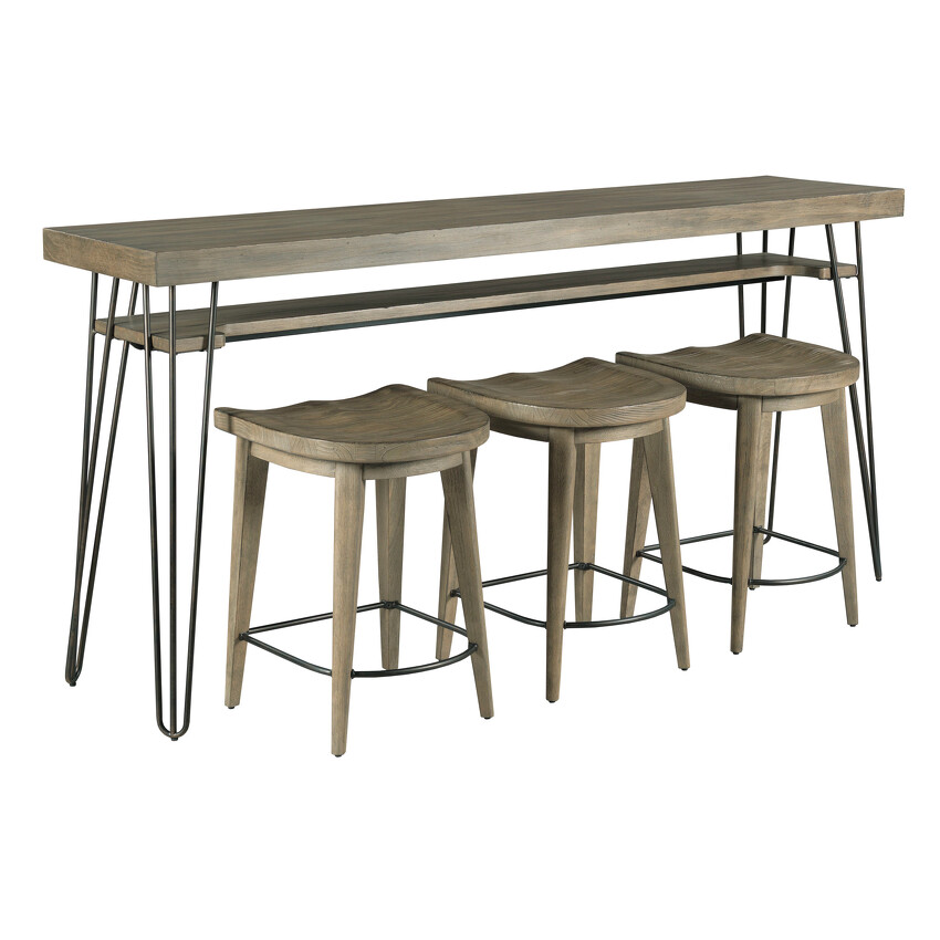 BAR CONSOLE WITH THREE STOOLS