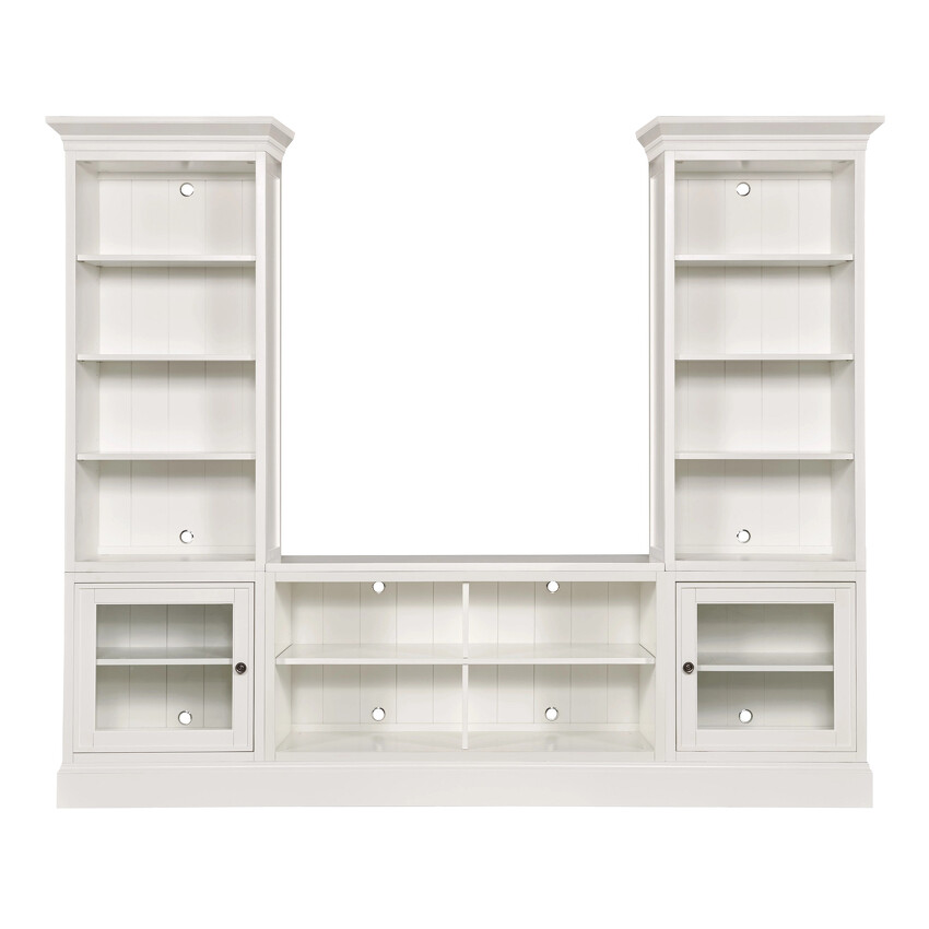 Structures-QUAD BOOKCASE CONSOLE W/DISPLAY PIERS