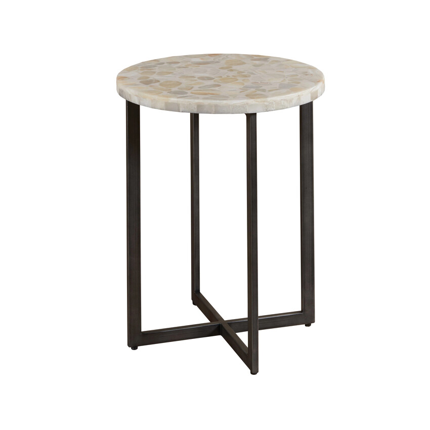 -WHITE ONYX ACCENT TABLE