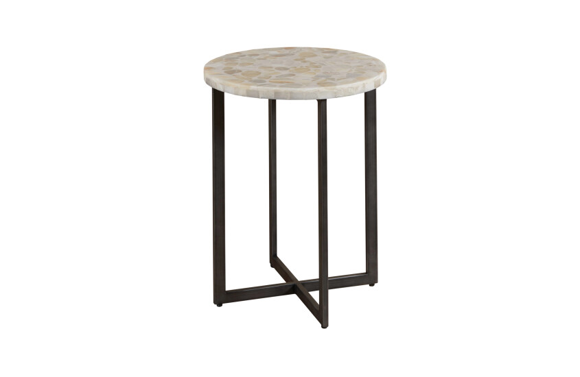 HIDDEN TREASURES-WHITE ONYX ACCENT TABLE