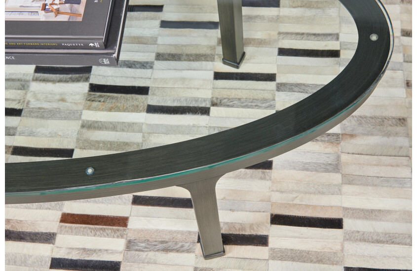 OVAL GLASS TOP COFFEE TABLE Room 2