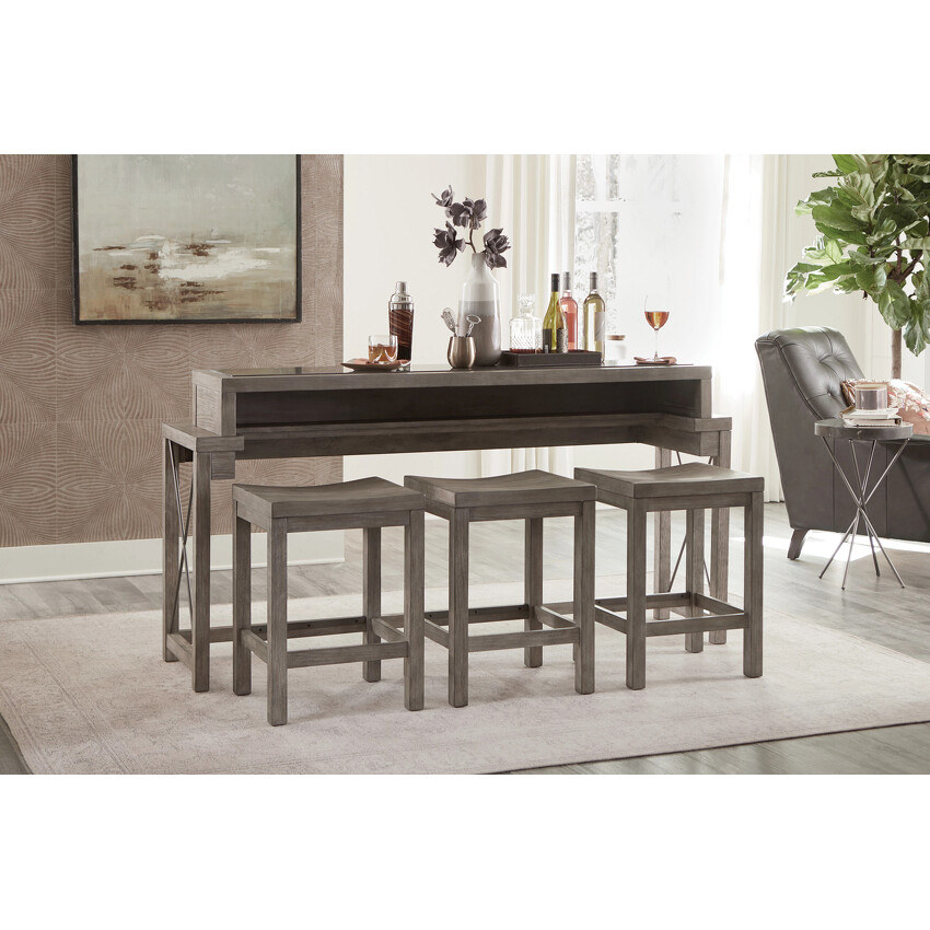 BAR CONSOLE WITH THREE STOOLS - 2