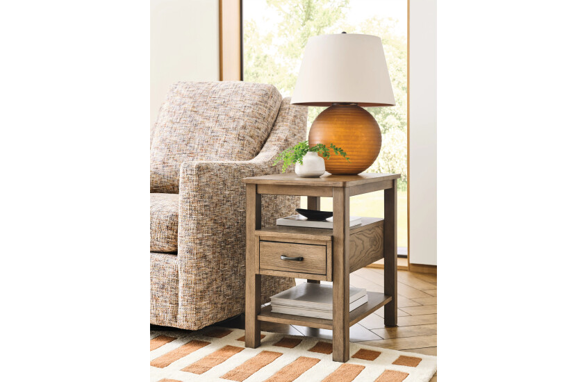RECTANGULAR CHARGING CHAIRSIDE TABLE-TAUPE Room 1