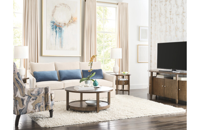 ROUND COFFEE TABLE W/6 CASTERS Room 1