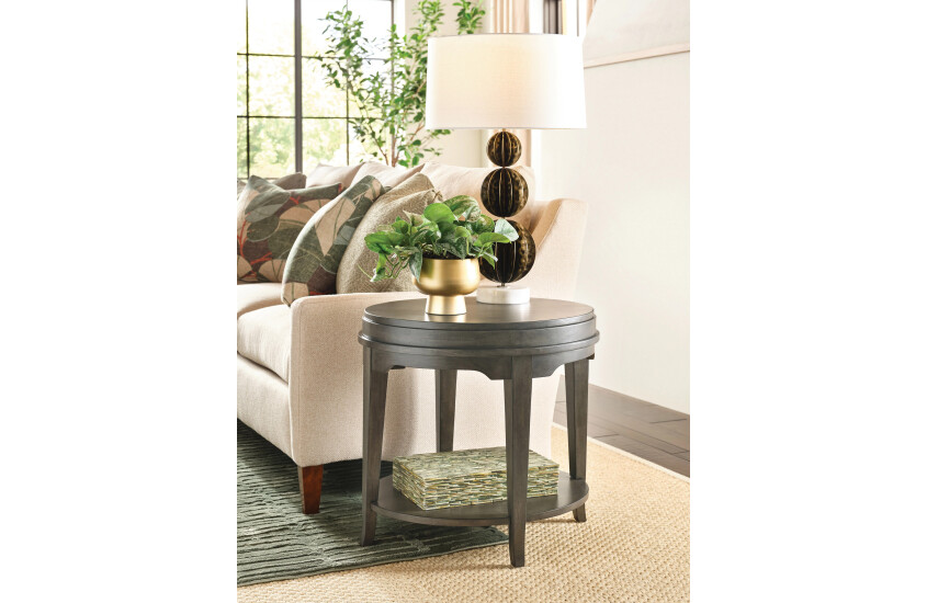 OVAL END TABLE-CHARCOAL Room 1