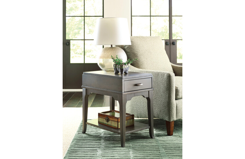 RECTANGULAR DRAWER CHAIRSIDE TABLE-CHARCOAL Room 1