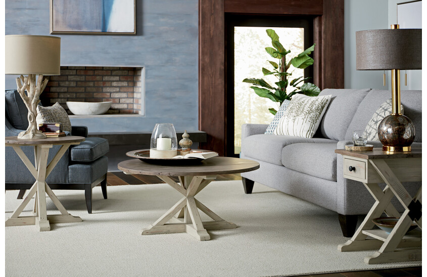 TRESTLE ROUND END TABLE Room 2