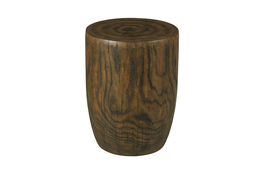 HIDDEN TREASURES-OAK GRAIN DRUM END TABLE