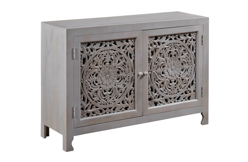 PIERCED FLORAL TWO DOOR CABINET Primary Select