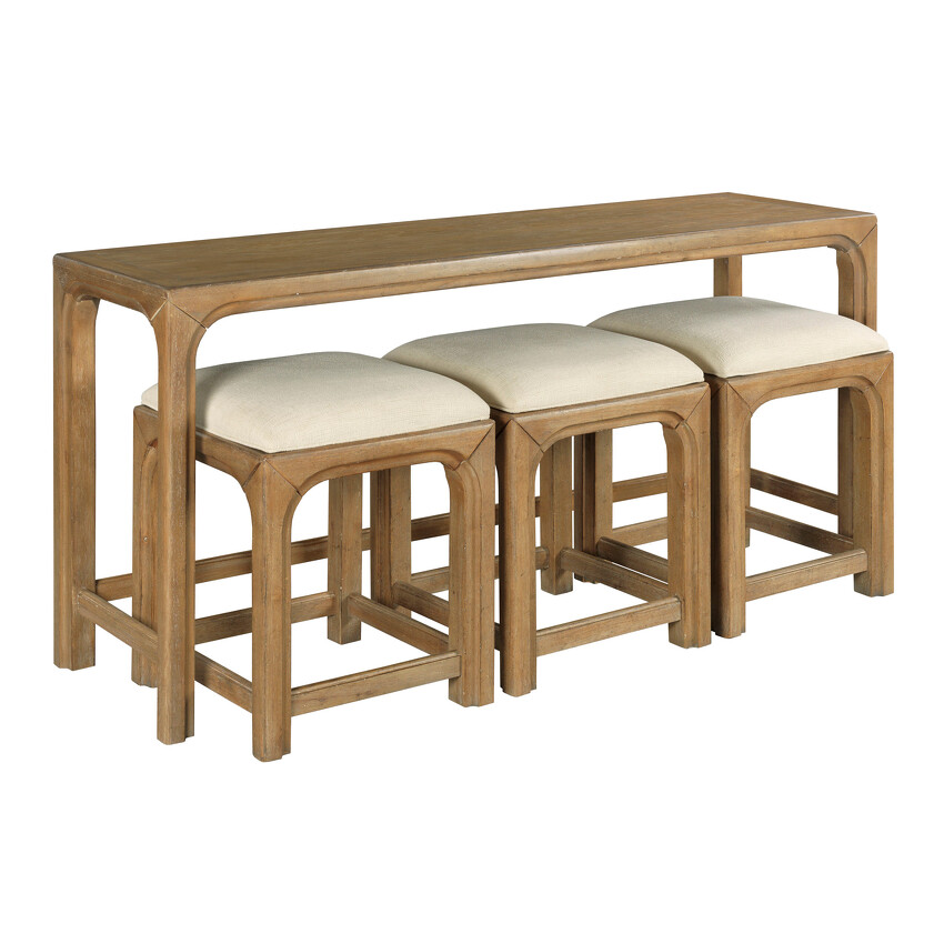 BAR CONSOLE WITH THREE STOOLS - 1