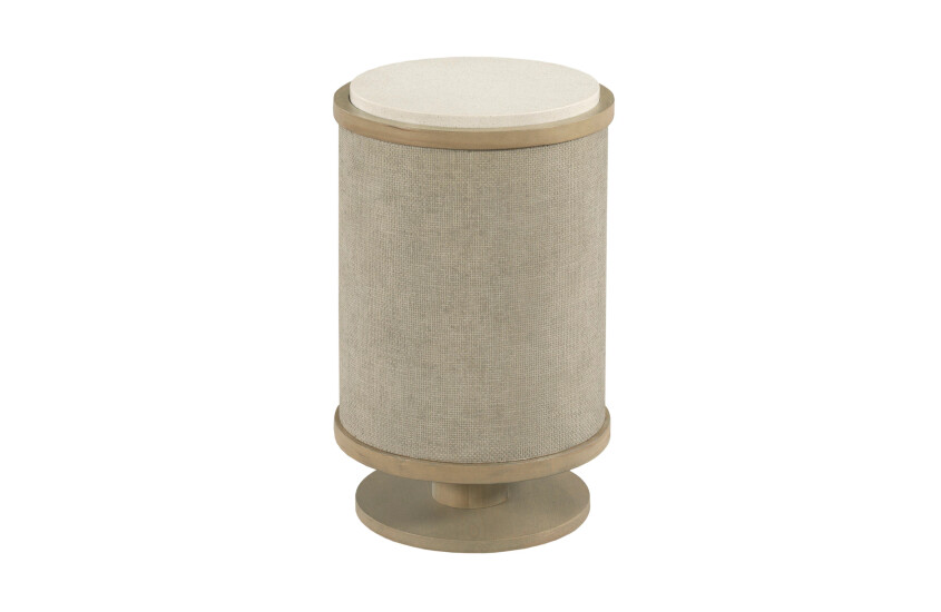 HIDDEN TREASURES-ROUND LINEN CHAIRSIDE TABLE