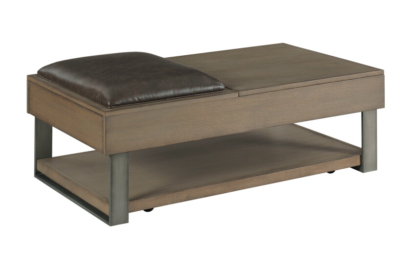 -LIFT TOP STORAGE COFFEE OTTOMAN TABLE