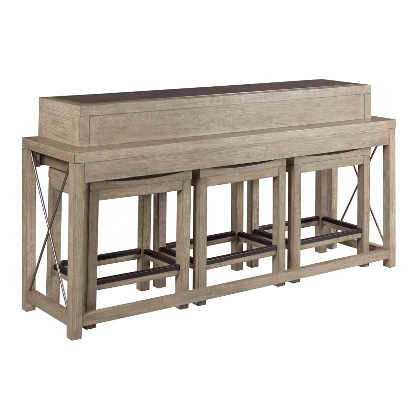 West End-BAR CONSOLE WITH THREE STOOLS
